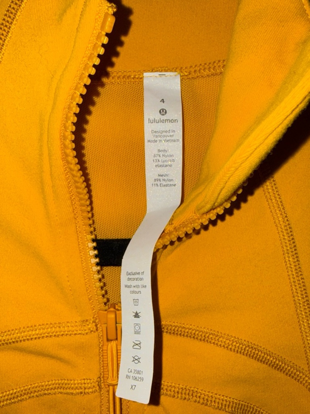 lululemon athletica Womens Zip-Up Bomber Jacket in Honey Lemon - Picture 5 of 5